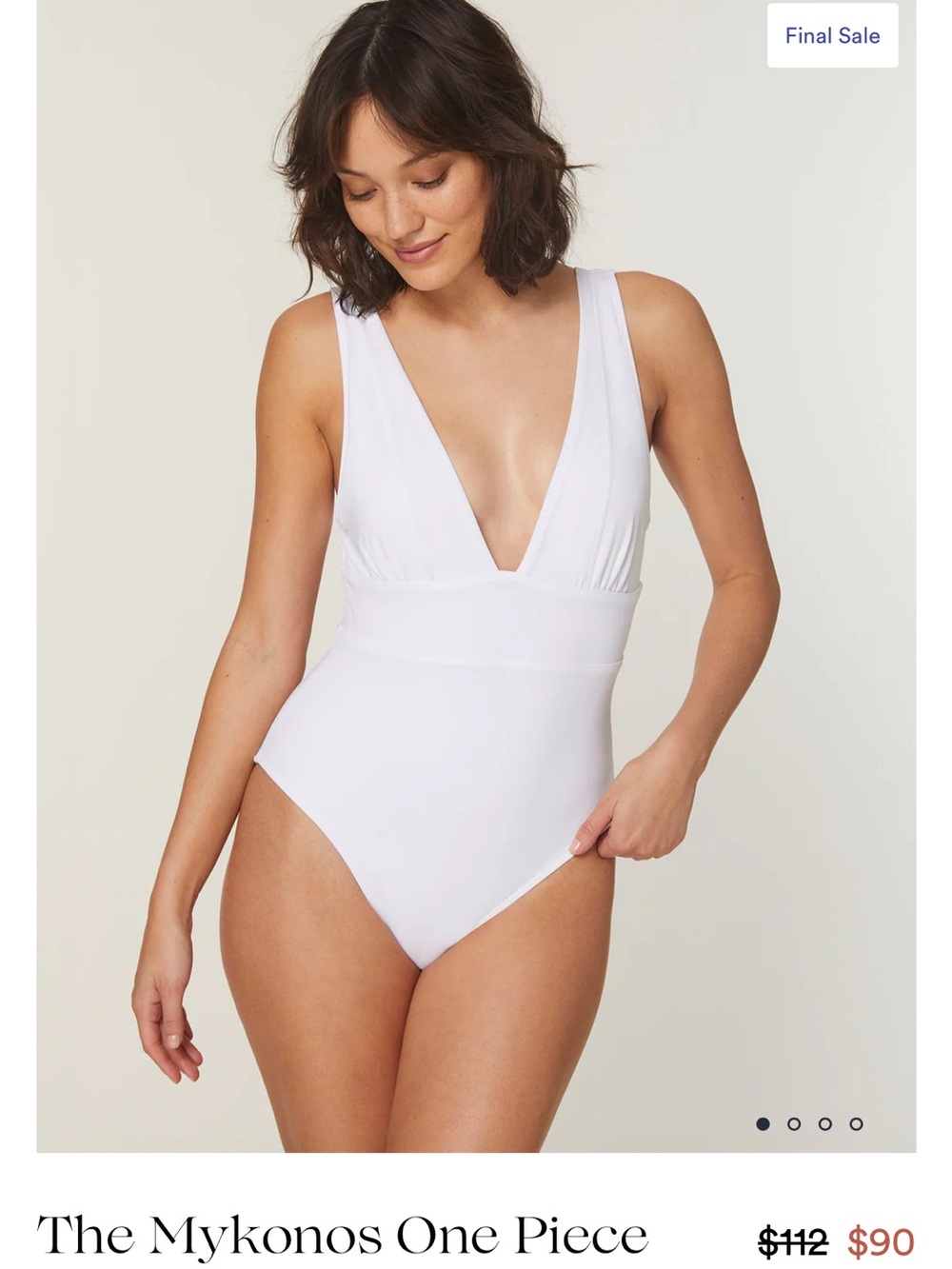 Andie Mykonos one-Piece Swimsuit color truffle size large long torso